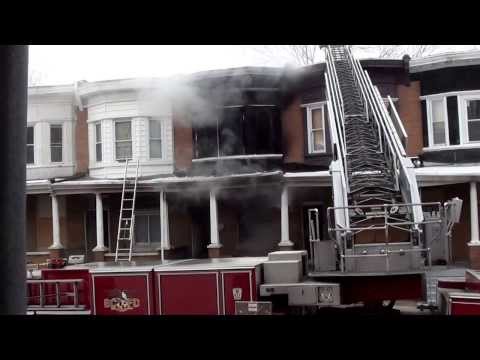 1725 Poplar Grove (Baltimore MD) - Row House Fire (Raw Video)