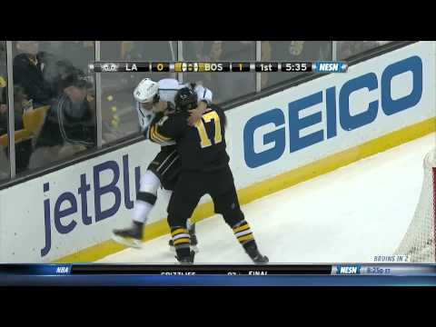 Milan Lucic fights Jordan Nolan w/SlowMo 1/20/14