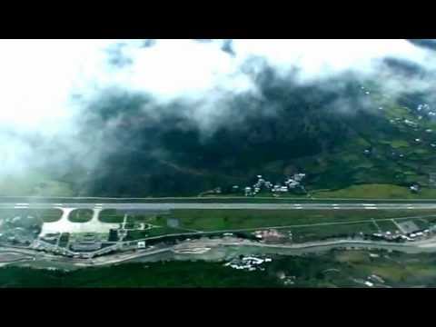 A spectacular landing on the Paro International Airport, Bhutan