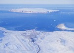 File - Aerial view of Thule, the United States Air Force's northernmost air base, Greenland.