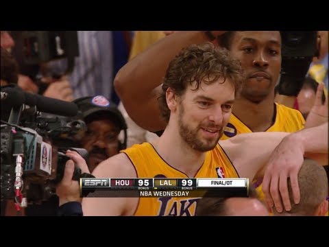 Pau Gasol Full Triple-Double Highlights 2013.04.17 vs Rockets - 17 Pts, 20 Rebs, 11 Assists