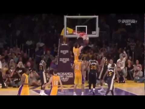 Great Team Play Ends With Pau Gasol Dunk -[Los Angeles Lakers VS Utah Jazz]-[Preseason 2012/2013]