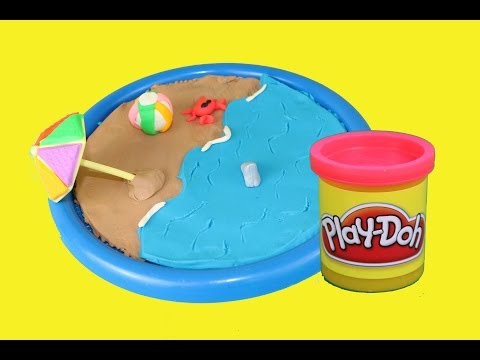 Play Doh Beach Island Ocean Animals Shark & Beach Play-Doh Animals Crab, Beach Ball DisneyCarToys