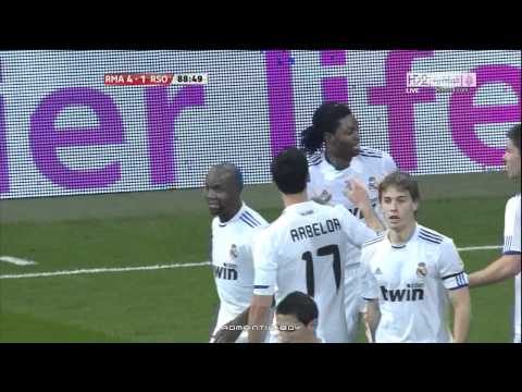 Real Madrid vs Sociedad 6-2-2011 Adebayor Goal HD