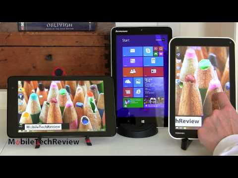 Dell Venue 8 Pro and Lenovo Miix 2 8 and Toshiba Encore 3 way Comparison Smackdown