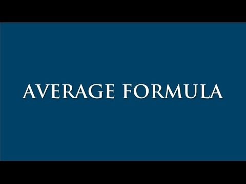 Excel Formulas - Average Formula for Calculate a list of Numbers