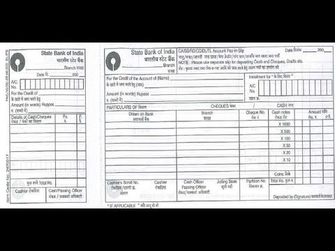 IN-How to fill Deposit Slip of State Bank of India or SBI