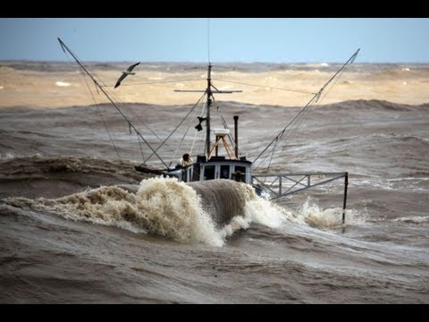 Incredible video -  fishing boats in rough sea