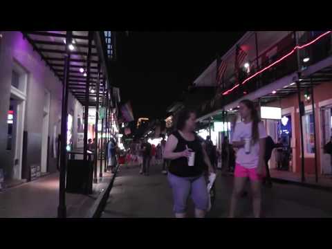 Walk along Bourbon Street  - New Orleans - June 2013