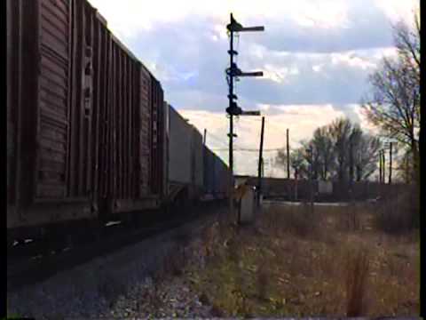 CP train on CSX line@Porter Junction with Alcos passing  semaphore signal