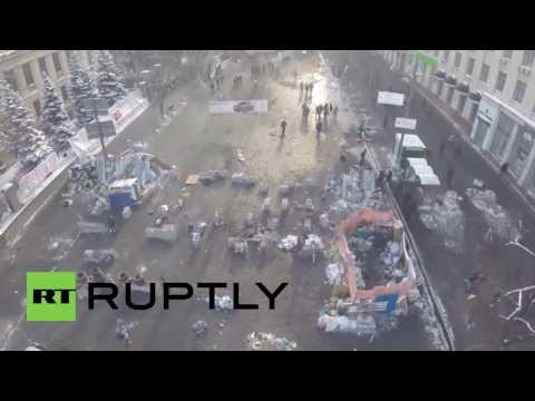 Ukraine: Drone footage of divided Kiev