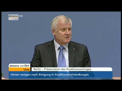 Koalitionsvertrag - BPK mit Merkel, Gabriel & Seehofer am 27.11.2013