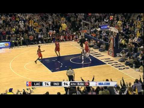 Paul George's amazing 360 windmill slam vs Clippers - commentators go crazy! (01.18.2014)