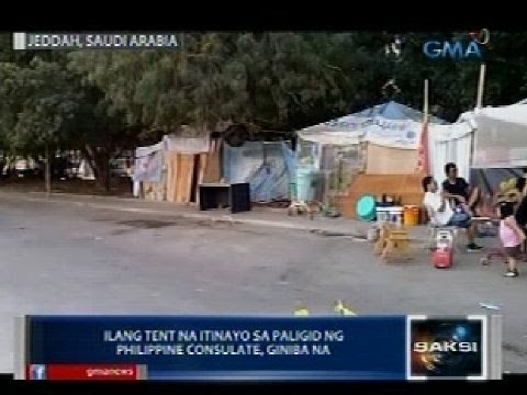 Saksi: Ilang tent sa paligid ng PHL Consulate sa Jeddah, Saudi Arabia, giniba na