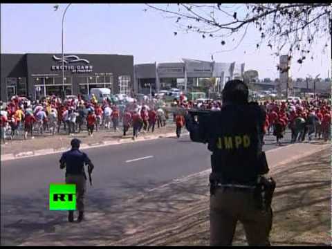 Police fire rubber bullets at striking teachers in South Africa