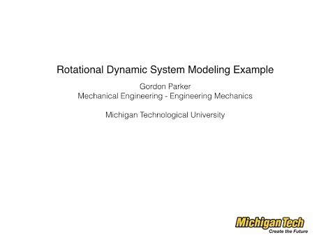 Rotational Dynamic System Modeling Example