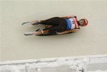 Natalie Geisenberger, of Germany, heads to a second-place finish during the women's World Cup luge competition in Lake Placid, N.Y., Friday, Nov. 16, 2007. Germany's Silke Kraushaar-Pielach won the event.