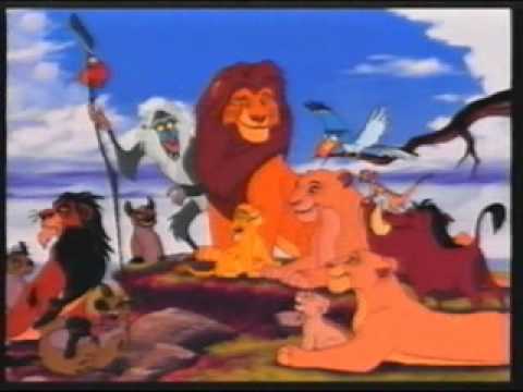 Inicio del VHS del Rey León de 1995