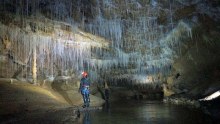 Cavers in the Tasmanian cave For Your Eyes Only.