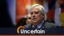 Clive Palmer's billionaire status now uncertain