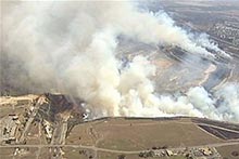 A burning seam of coal presents a huge challenge to firefighters (Source: ABC News)