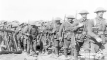 Soldiers head off to battle in WWI after two bullets set off the Great War.