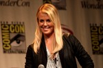 Charlize Theron speaking at the 2012 WonderCon in Anaheim, California.