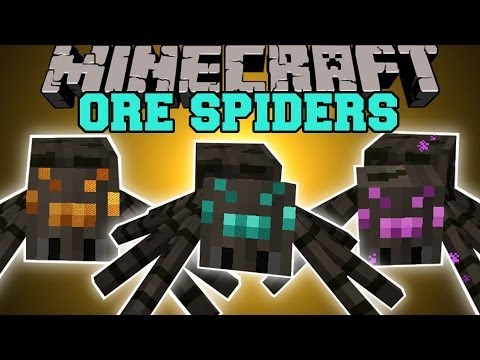 Minecraft: ORE SPIDERS (10 NEW SPIDER MOBS!) Mod Showcase