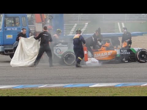 FORMULA 1  2014 Sergio Perez ROTURA FORCE INDIA (CIRCUITO DE JEREZ)