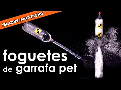 Foguete de garrafa PET em câmera lenta [série slow motion]