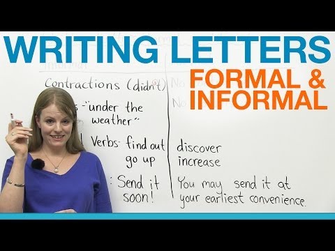 Writing Letters: formal & informal English