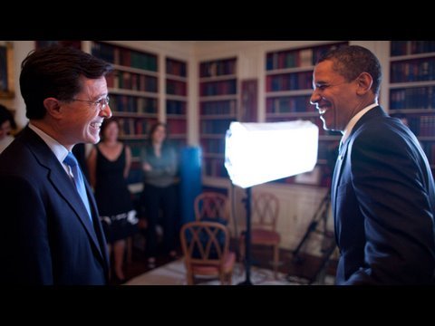 President Obama with Stephen Colbert