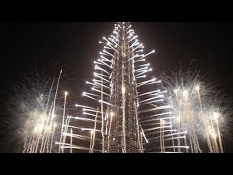 Burj Khalifa Fireworks in Dubai 2014