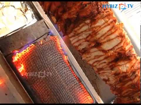 Fast food Chicken shawarma rumali roti preparation, Hyderabad