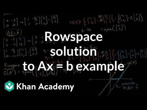 Linear Alg: Rowspace Solution to Ax=b example