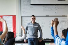 Teacher in a classroom (Thomas Barwick/Getty Images)