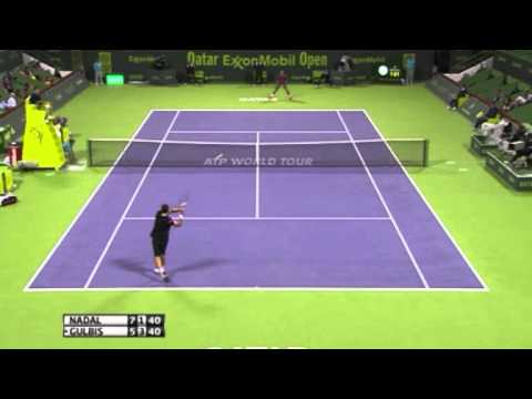 Nadal vs Gulbis Highlights ATP Doha 2014 Quarter Finals