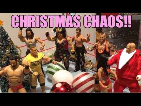 GTS WRESTLING: Christmas Chaos! WWE Mattel elite figure matches animation parody! New Figures!