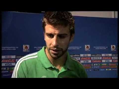 Interview with Gerard Pique (English) after the loss to USA at the 2009 Confederations Cup