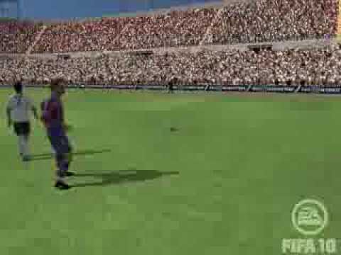 Bad Tackle by Gerard Pique on David Villa - Fifa 10