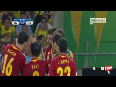 Gerard Pique red card ( Neymar Tackle!) Vs Brazil [30/6/2013] Confederation Cup Final 2013