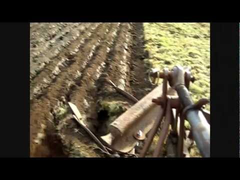 Ploughing with MF 135 and Ferguson 10 inch Plough - 2012