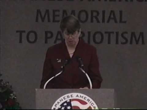 Former Attorney General Janet Reno speaks at the Dedication on behalf of Bill Clinton