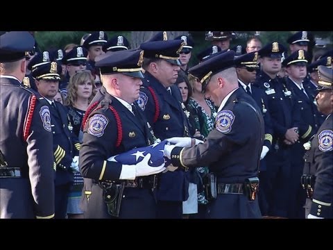 Flag folding for Officer Bradway