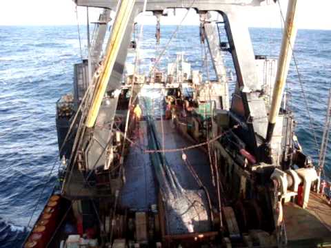 Trawling redfish at Irminger sea by Russian vessel