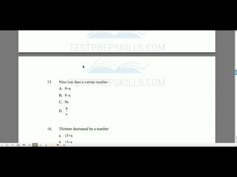 Algebraic Expressions: 2014 #GED ® Math Test