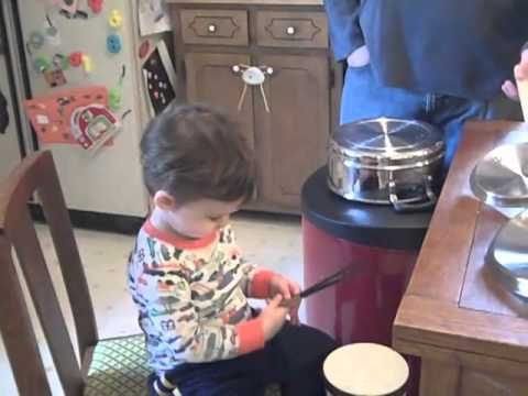 makeshift drum kit