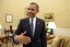 US President Barack Obama is pictured in the oval office at the white House at the end of his meeting with France's new President Francois Hollande on May 18, 2012 in Washington DC prior to attend the G8 summit in Camp David.