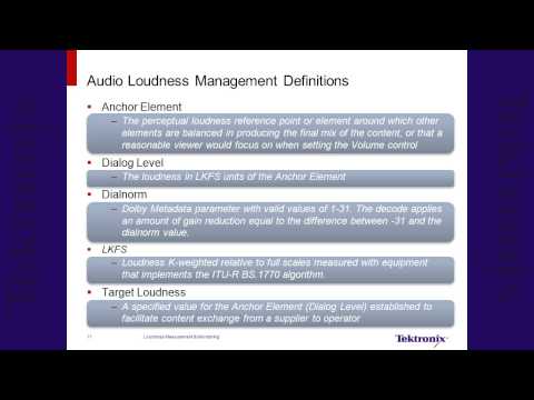 Loudness Measurement and Monitoring Part 1