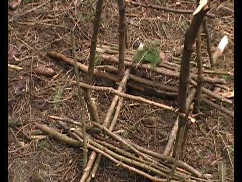 Double lean-to shelter with raised bunks